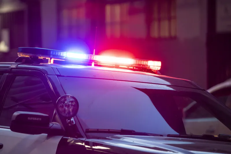 Police car in city