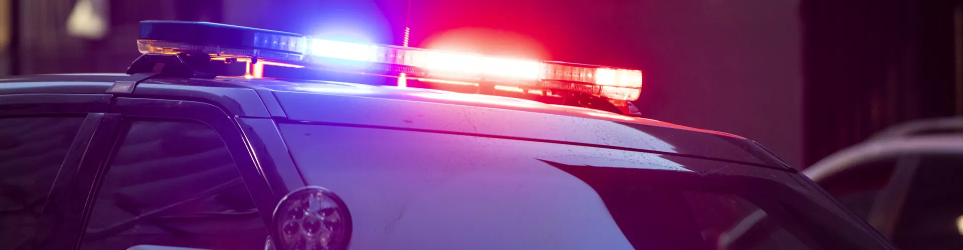 Police car in city